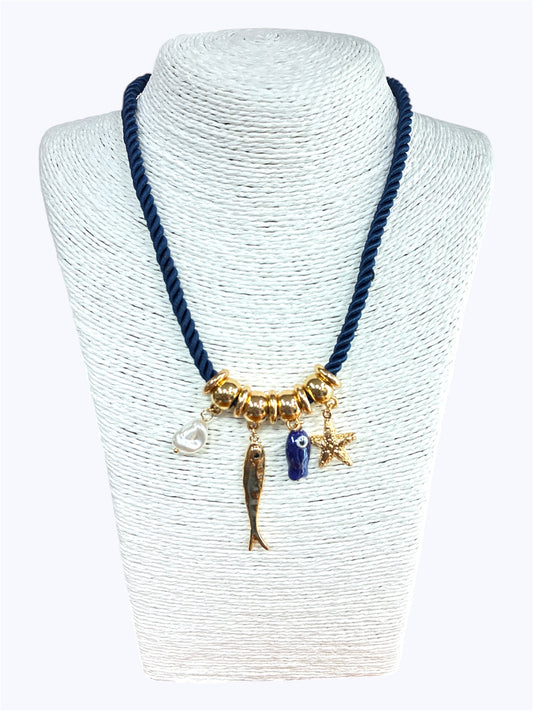 N5073 | Boho Fish Charm Necklace | 25N1546