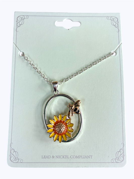 Sunflower Bee Necklace