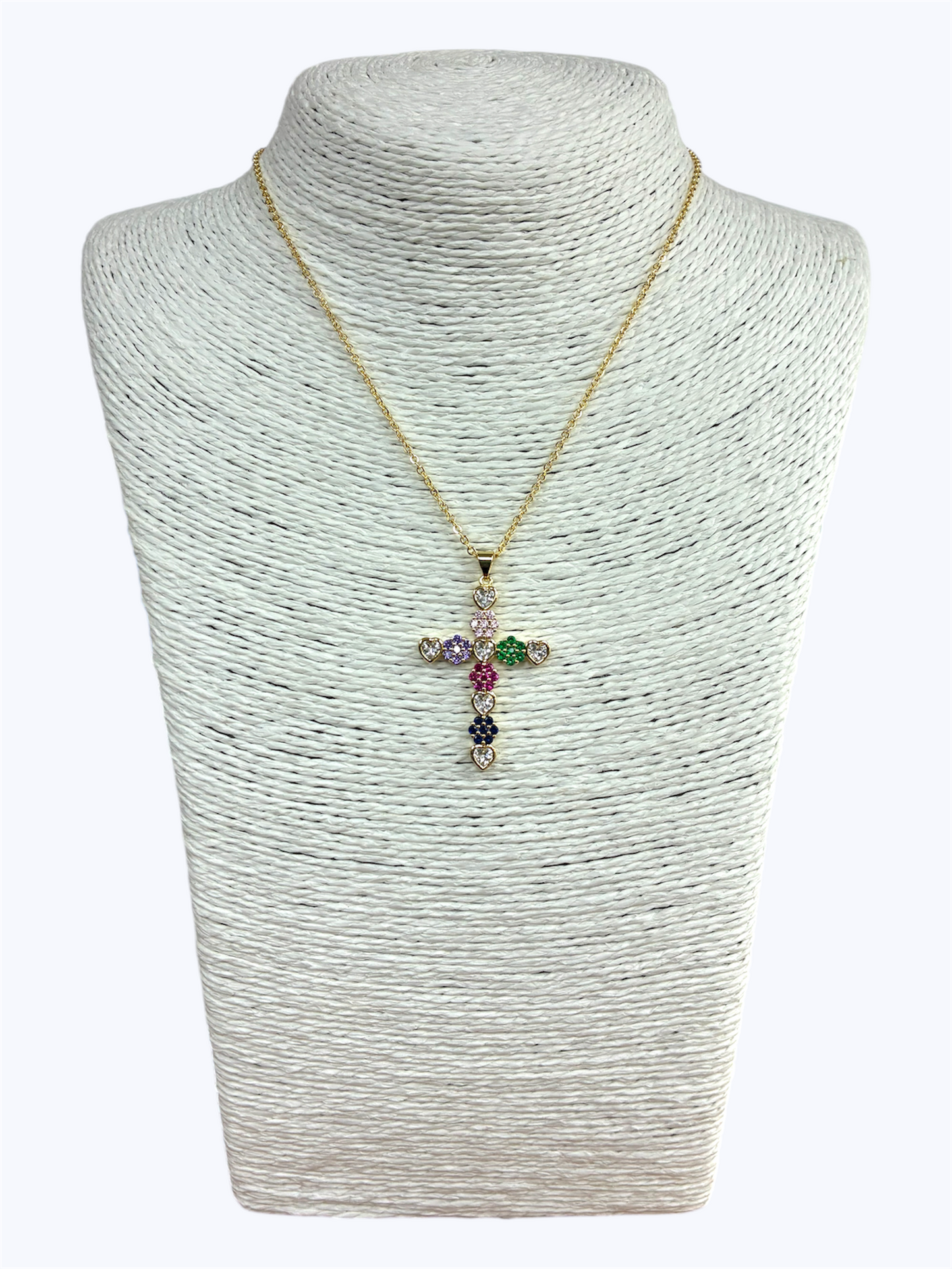 N0736 | Sparkle Cross Pendant Necklace | PE9983