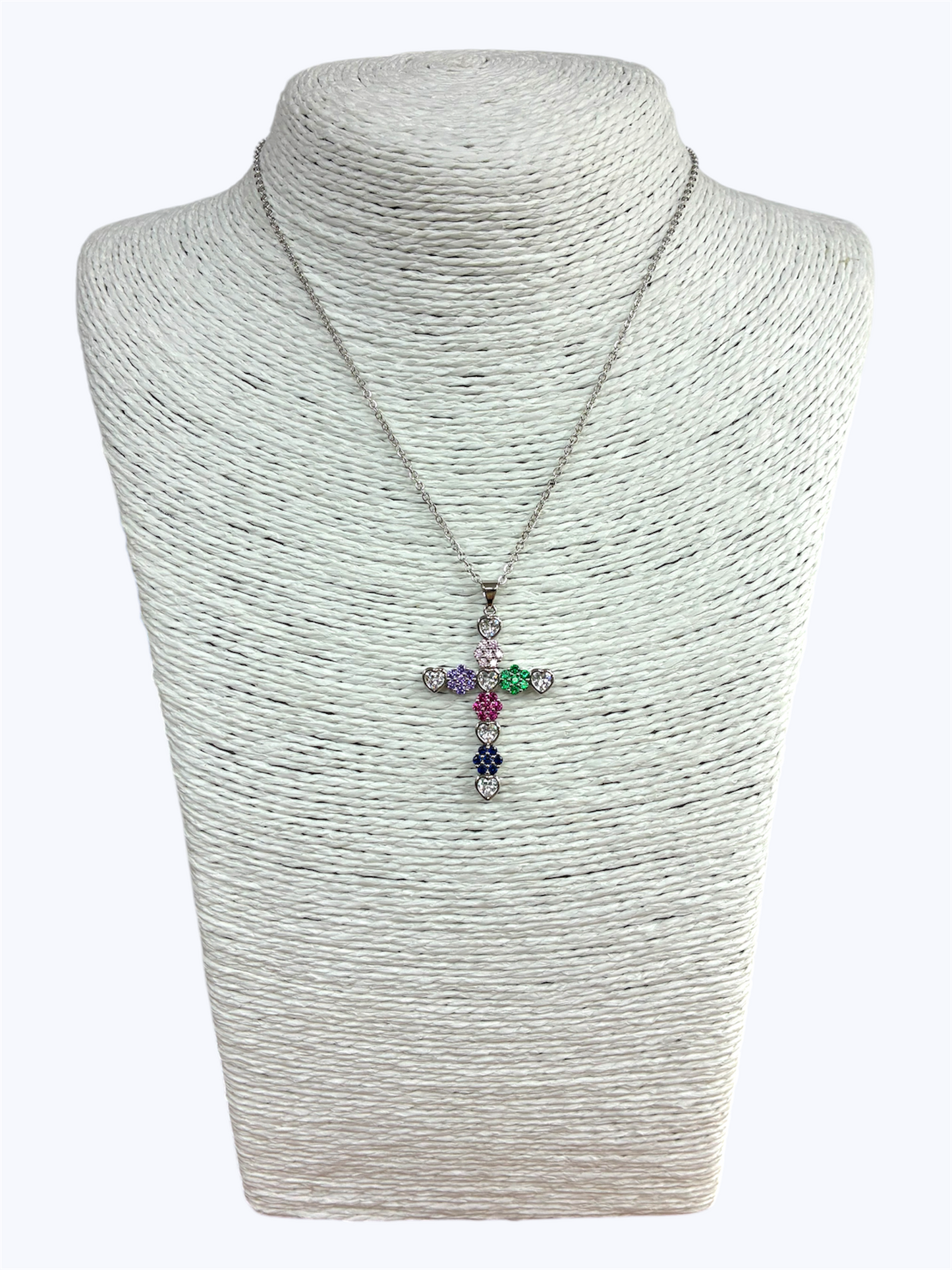 N0736 | Sparkle Cross Pendant Necklace | PE9983