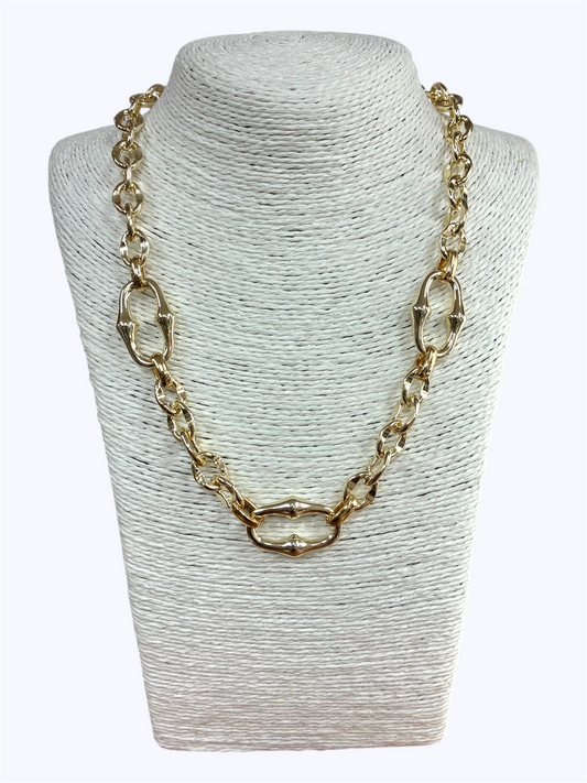 N5036|14K Gold Plated Short Chain Necklace1542G