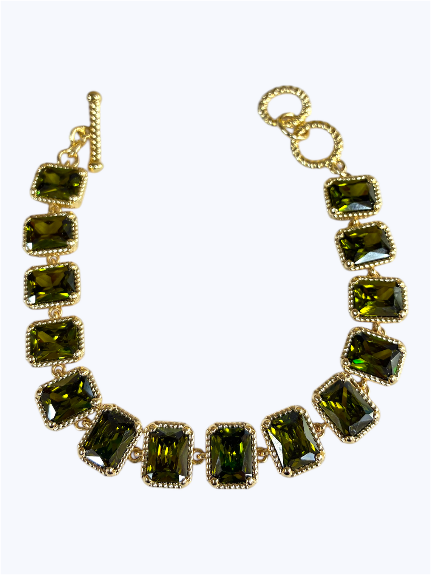 B0375 |''14kg'' Plated Cubic Zirconia Crystal Bracelet |1122