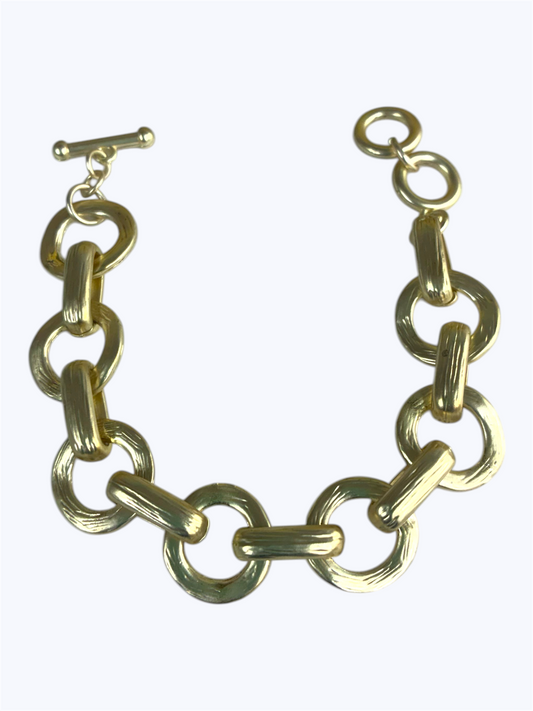 B0378| 14K Gold Plated Chain Link Bracelet| A6822BMG