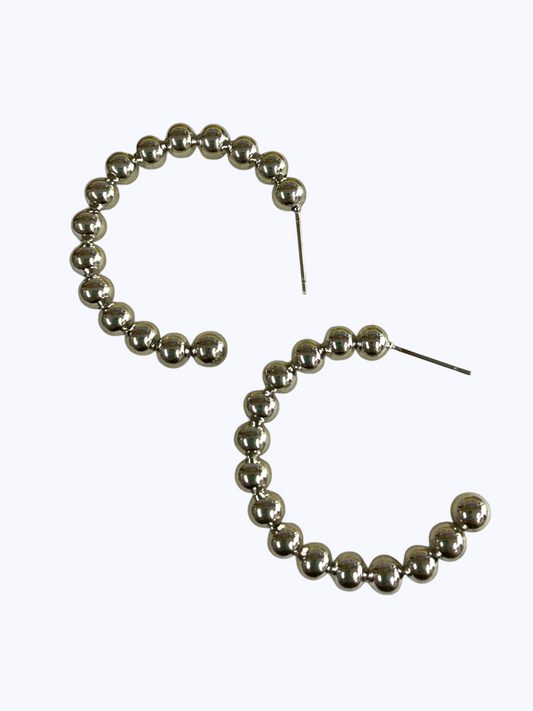 E1994 |Rhodium Plated Beaded Earrings | ER9418