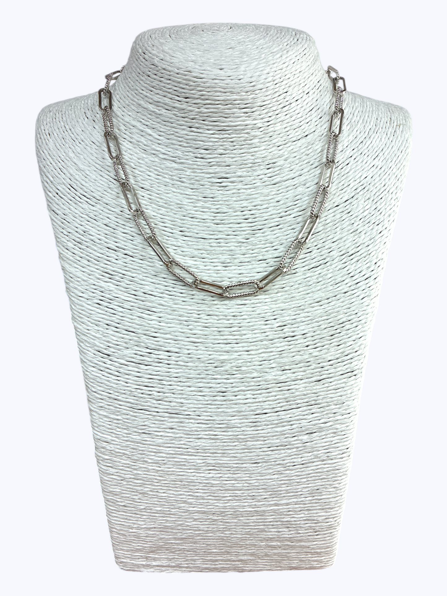 N0749 | Rhodium Plated Chain Necklace | NE8566