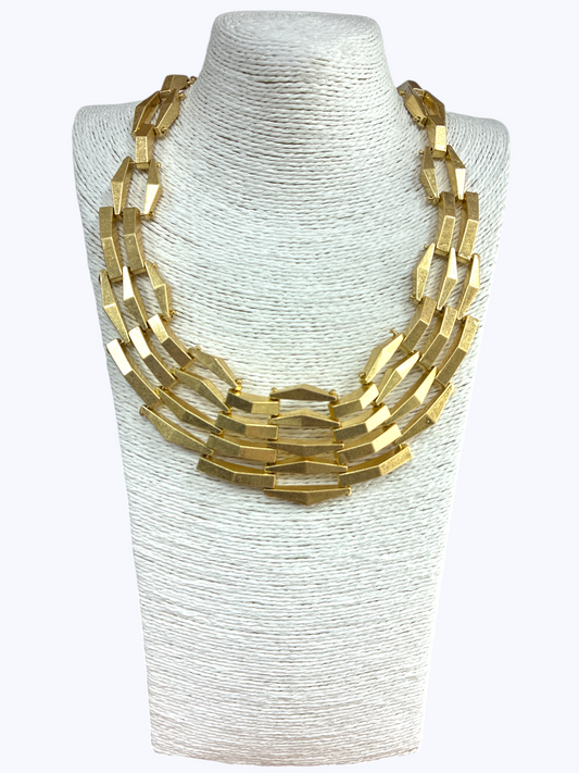 N5125 | Matte  Bold Link Collar Necklace | KS2278