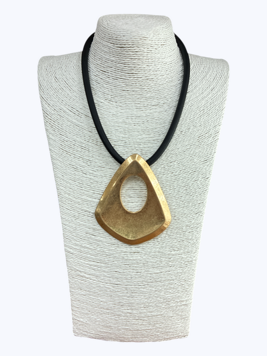 N5133 | Matte Triangle  Rubber Cord Short Necklace | NK26108