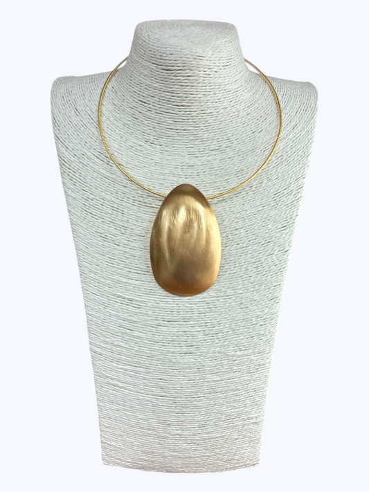 N5131 | Matte Teardrop Pendant Choker Necklace | NK26106