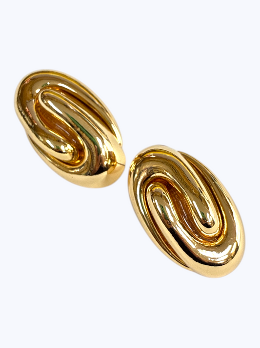 E2313 | Sculpted Oval Statement Earrings | 25E7062