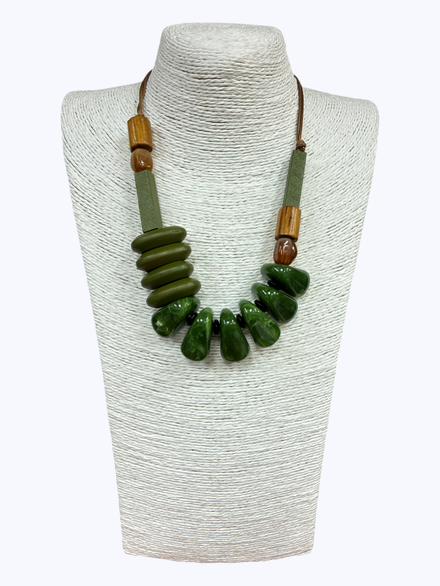 N5155 | Acrylic and Wood Chunky Necklace | NK26128
