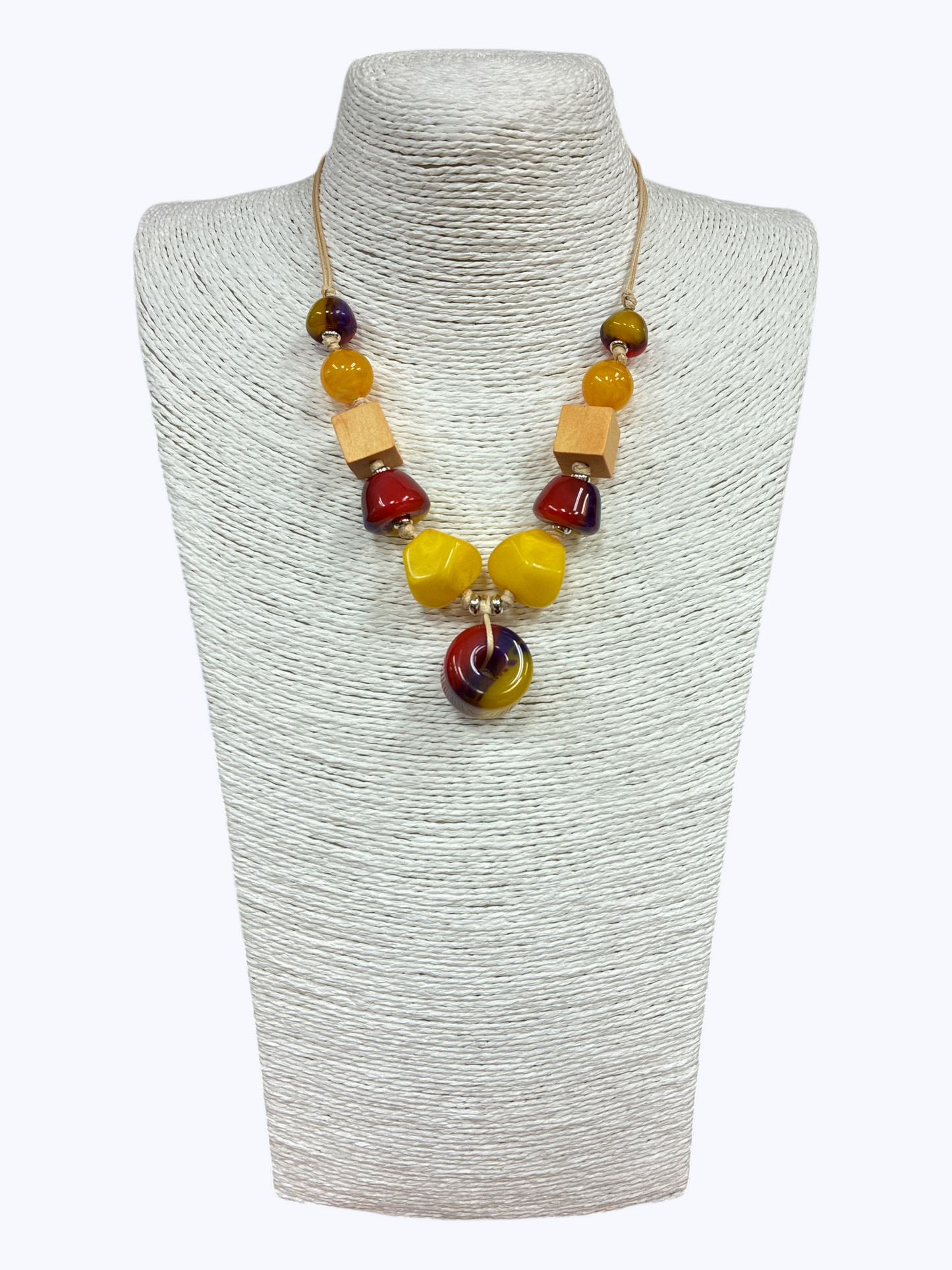 N5153 | Wood and Acrylic Adjustable Necklace | NK26126