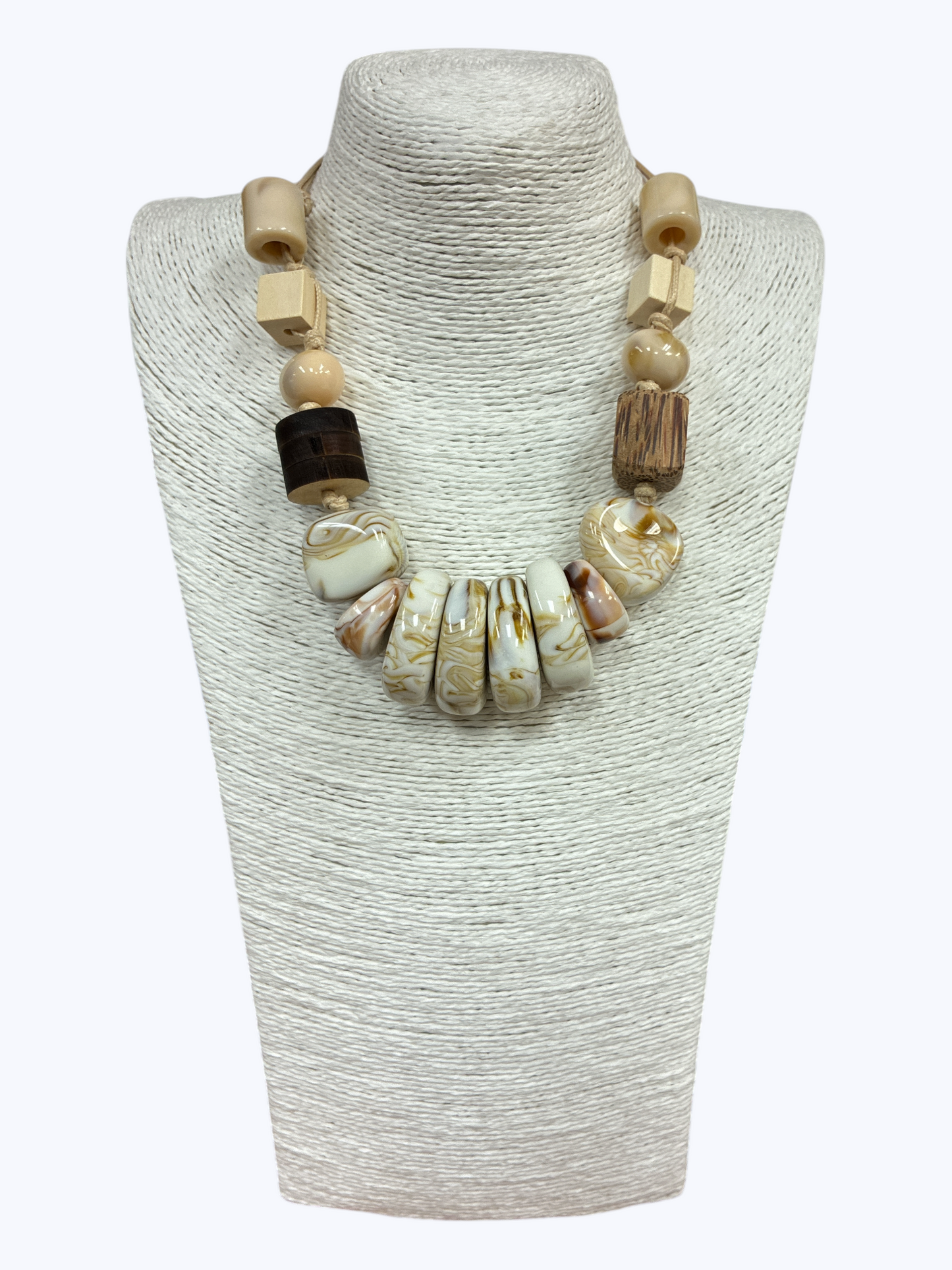 N5154 | Wood and Acrylic Adjustable Necklace | NK26127