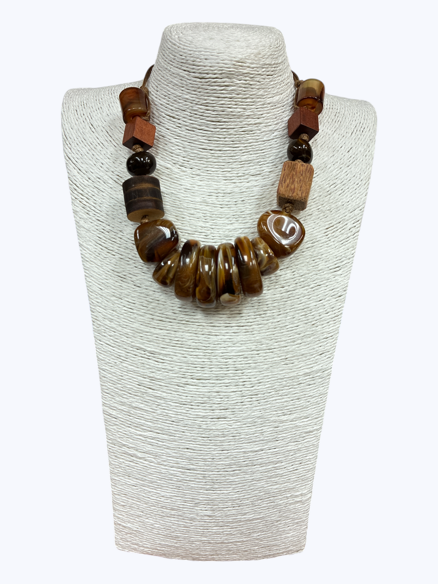 N5154 | Wood and Acrylic Adjustable Necklace | NK26127