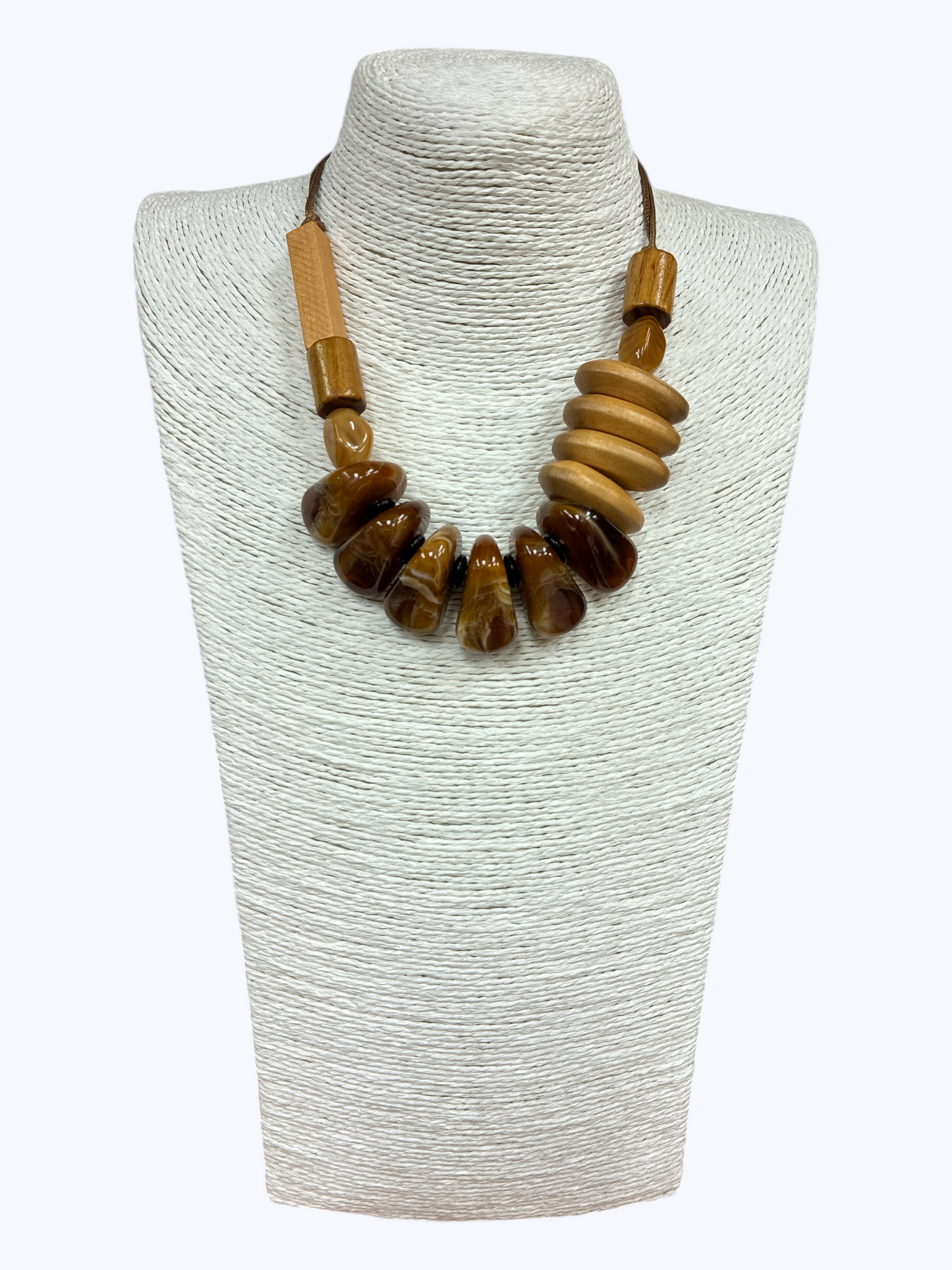 N5155 | Acrylic and Wood Chunky Necklace | NK26128