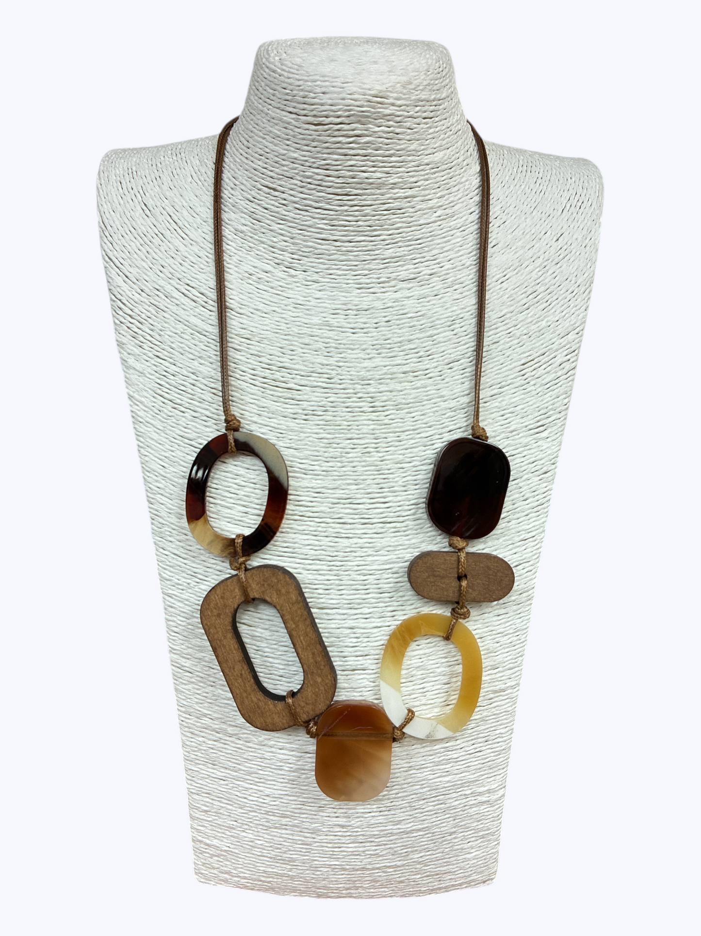 N5151 | Acrylic and Wood Adjustable Necklace | NK26124