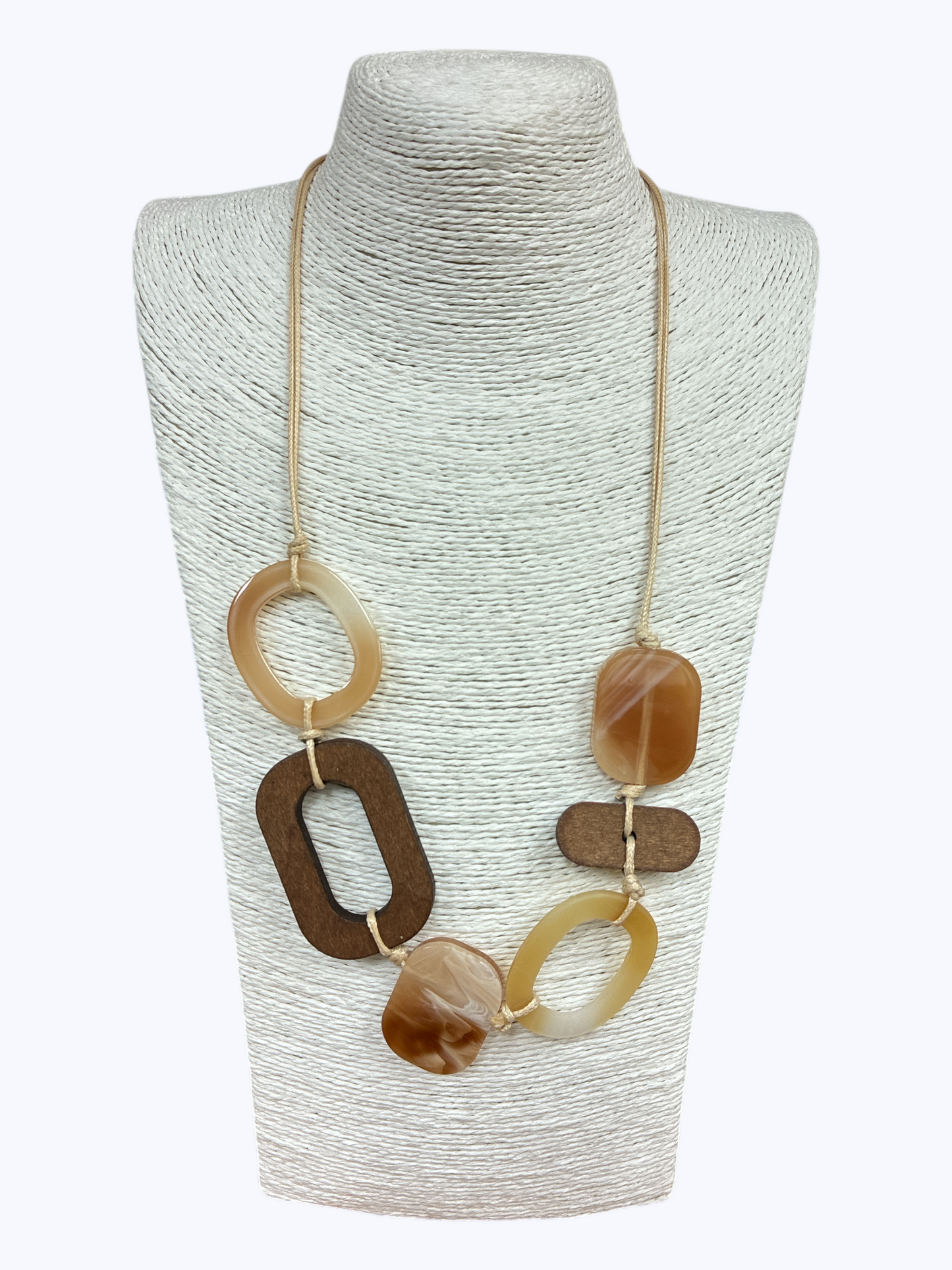 N5151 | Acrylic and Wood Adjustable Necklace | NK26124