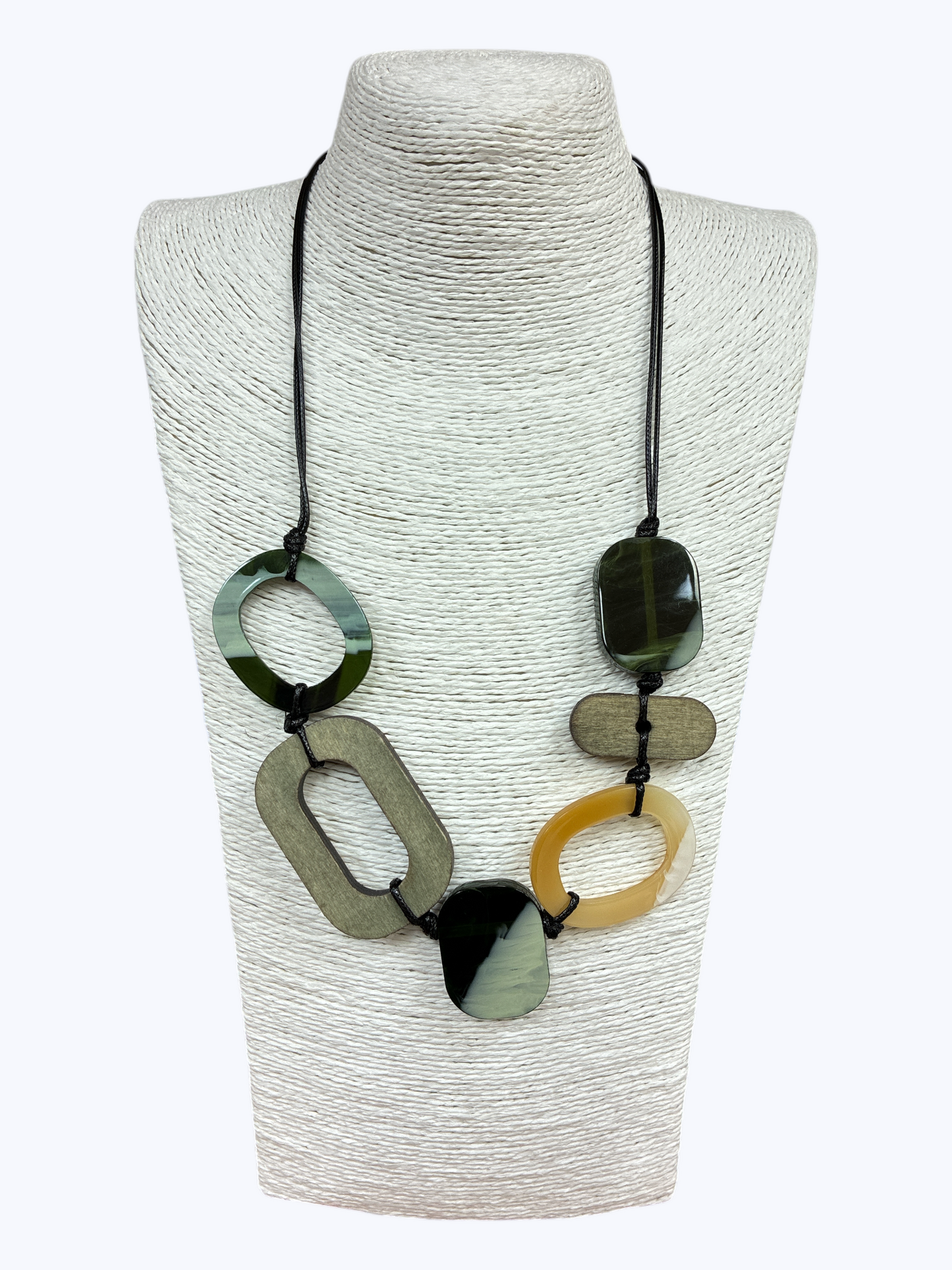 N5151 | Acrylic and Wood Adjustable Necklace | NK26124