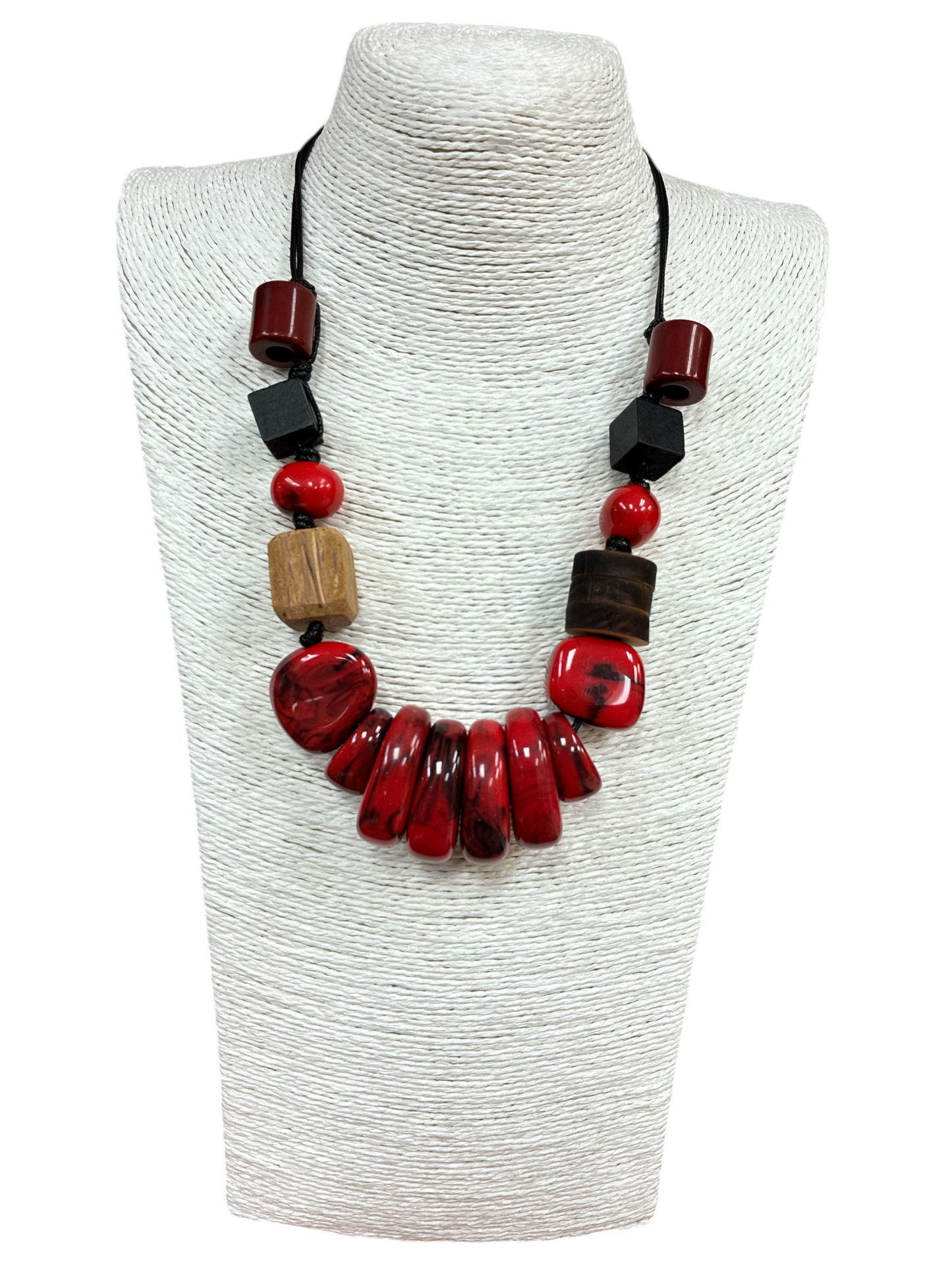 N5154 | Wood and Acrylic Adjustable Necklace | NK26127