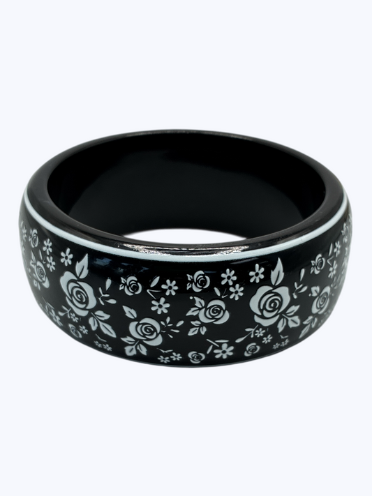 B0481 | Floral Acrylic Bangle Bracelet | BR26139