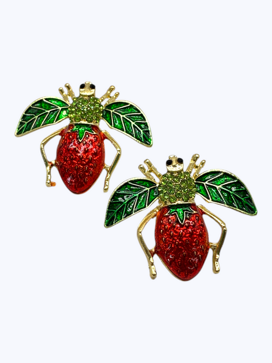 E2335 | Strawberry Bee Post Earrings | ER2654
