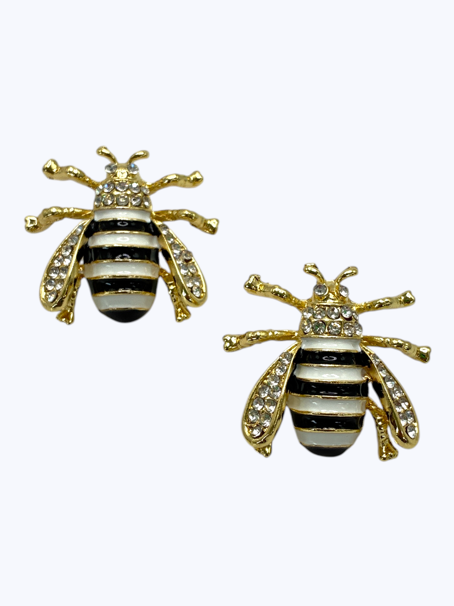 E2338 | Black and White Bee Post Earrings | ER2657