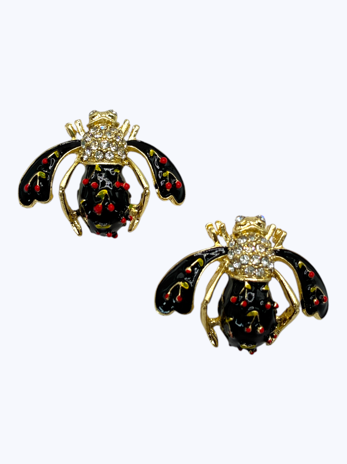 E2337 | Bee with Cherries Post Earrings | ER2656