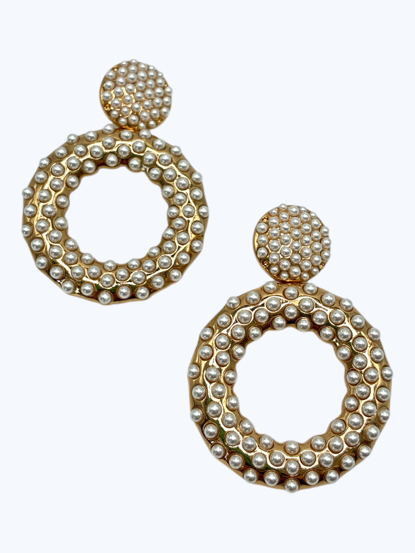 E0809 Pearl Hoop  Earrings 78E3492