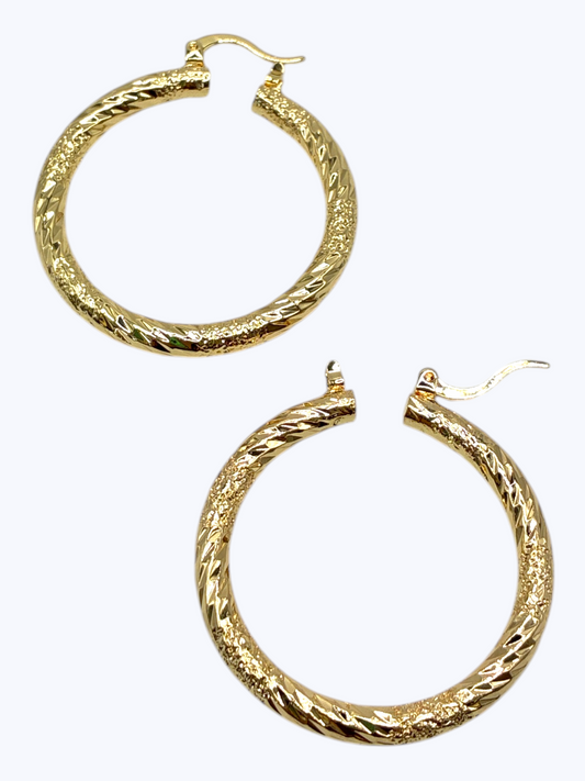 E2359 | Textured Hoop Earrings | KE2808-40