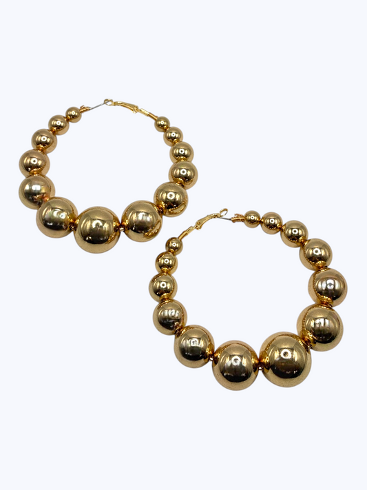 E2320 | XL Chunky Ball Hoop Earrings | YE3449