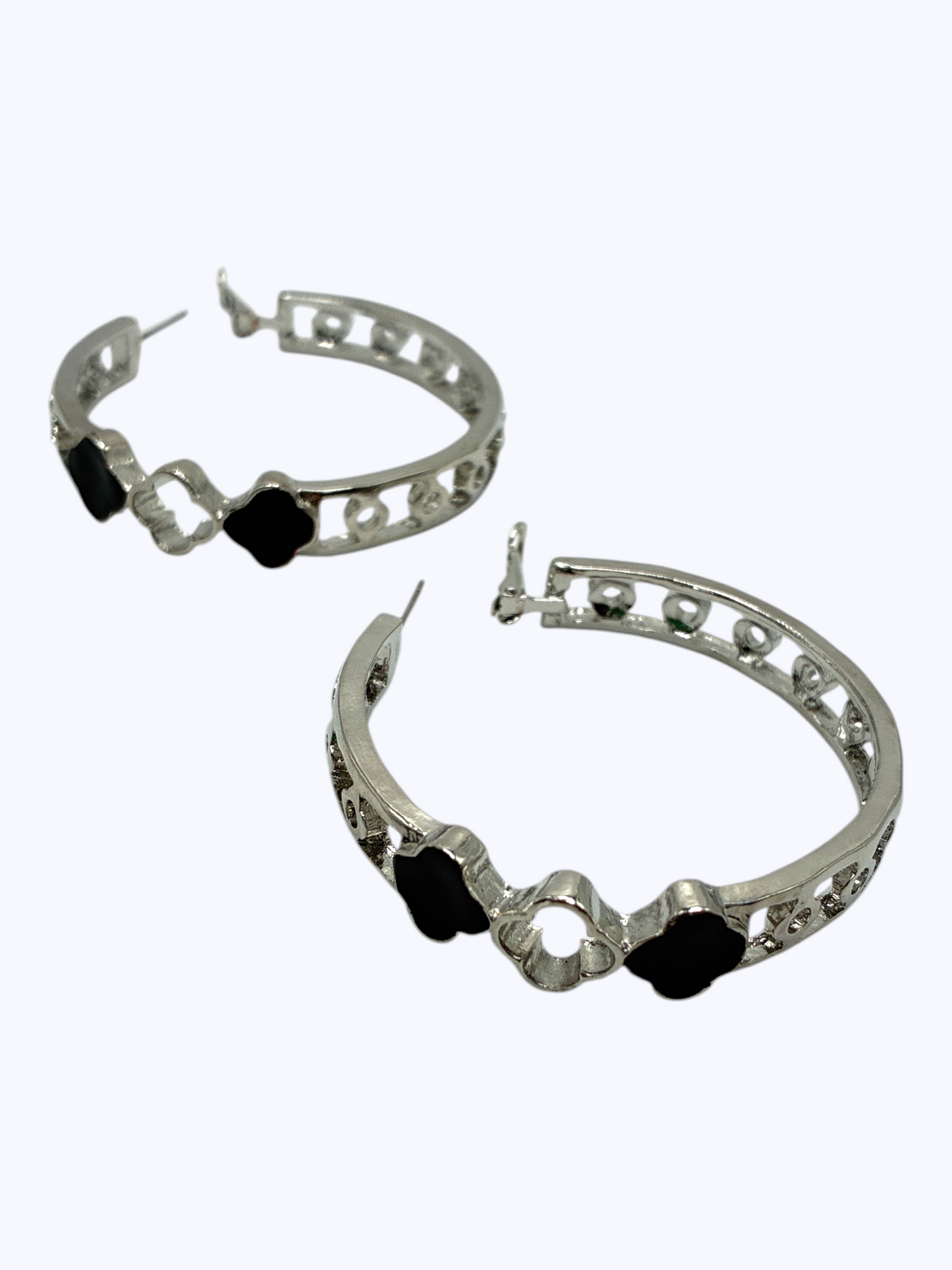 E1668 | Floral Hoop Earrings |YE3565