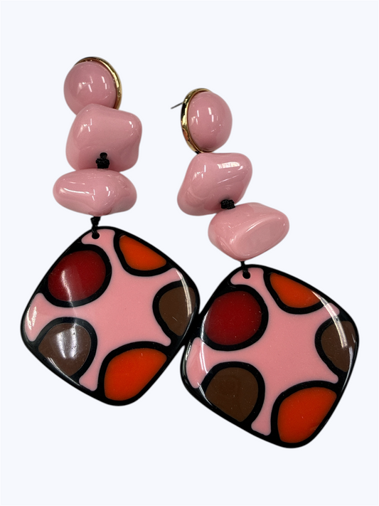 E2372 | Acrylic Pink Post Earrings | ER2674