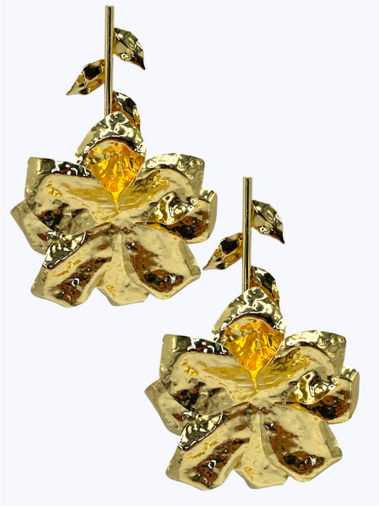 E2368 | Hammered Rose Drop Earrings | ER2670