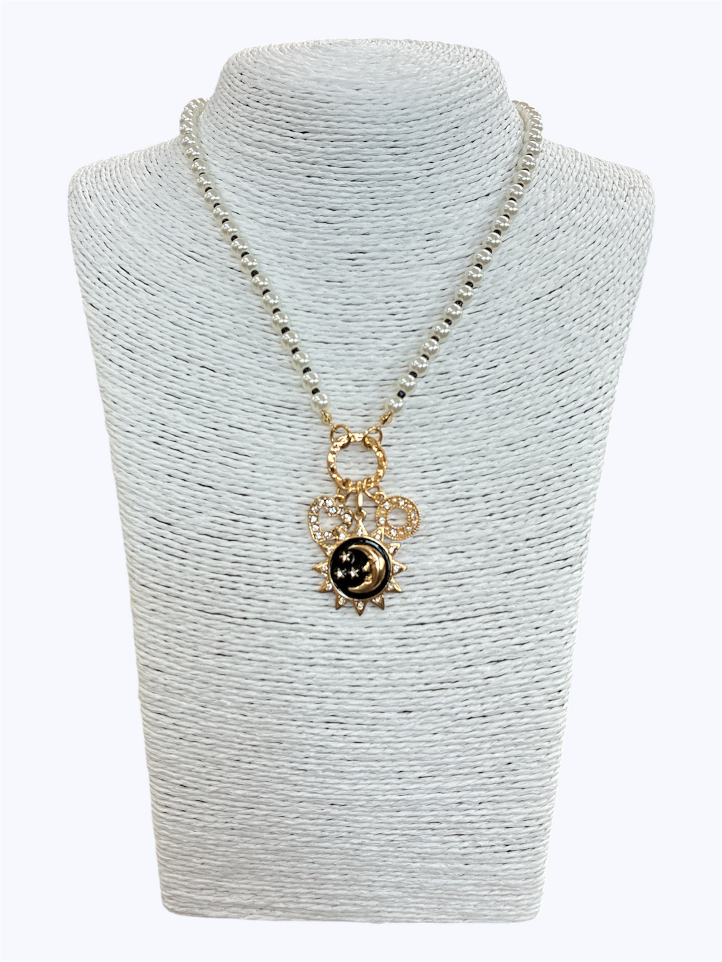 N0536|Sun Moon Pearl Beads Necklace |JCNE2873