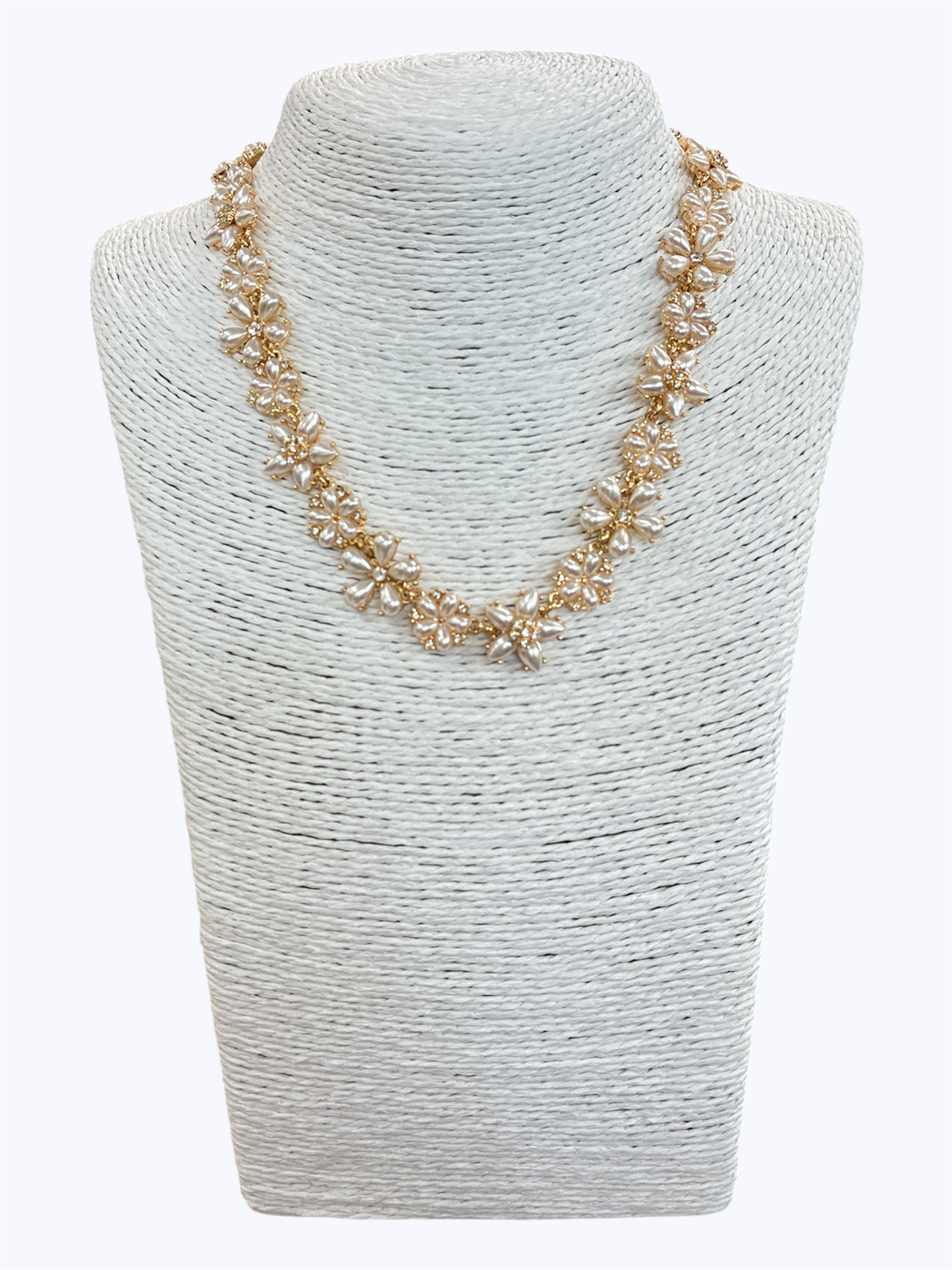 N3175| Floral Pearl Necklace| TNE1465