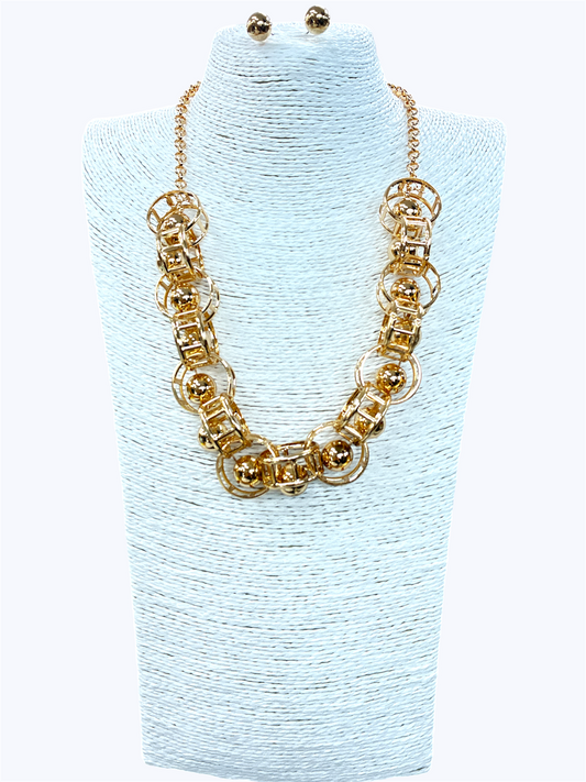 N3002| Ring Chain Link Necklace | KS7307