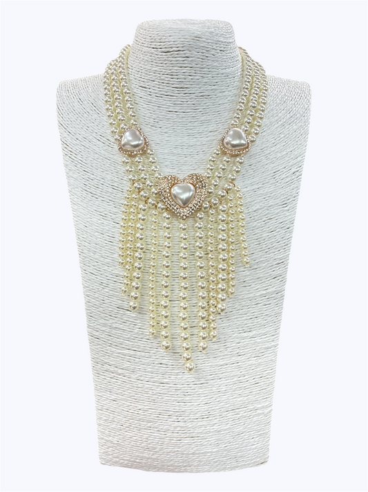 N3141| Heart Pearl Necklace | TNE1302