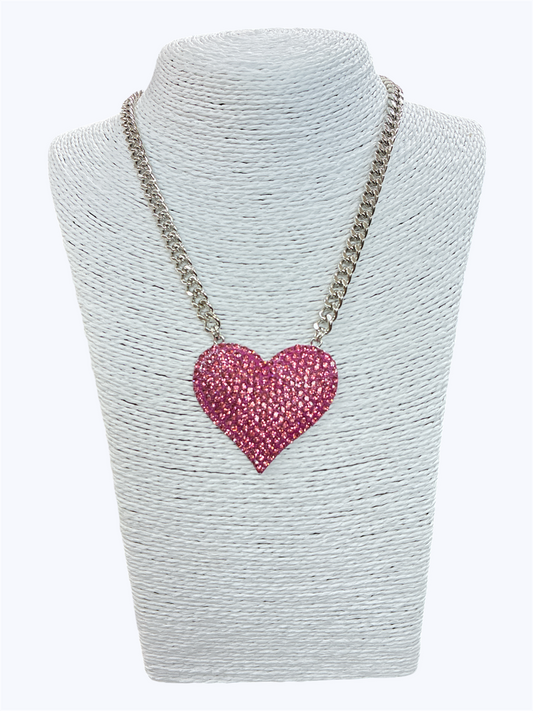 N0049 | Crystal Heart Statement Necklace | 18465