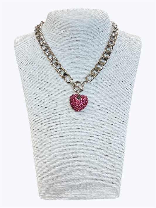N0047 | Pavé Heart Choker Necklace | 18463