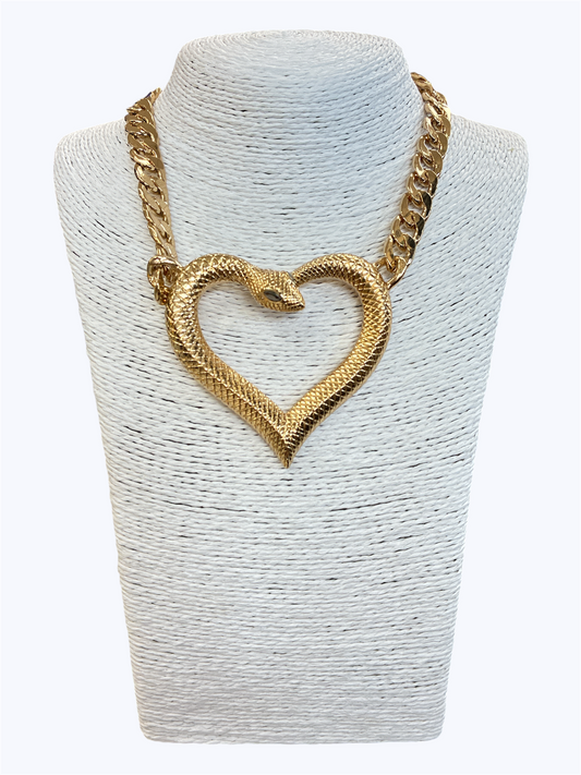 Snake Heart Chain Necklace