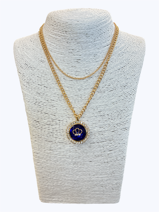 Layered Crystal crown necklace