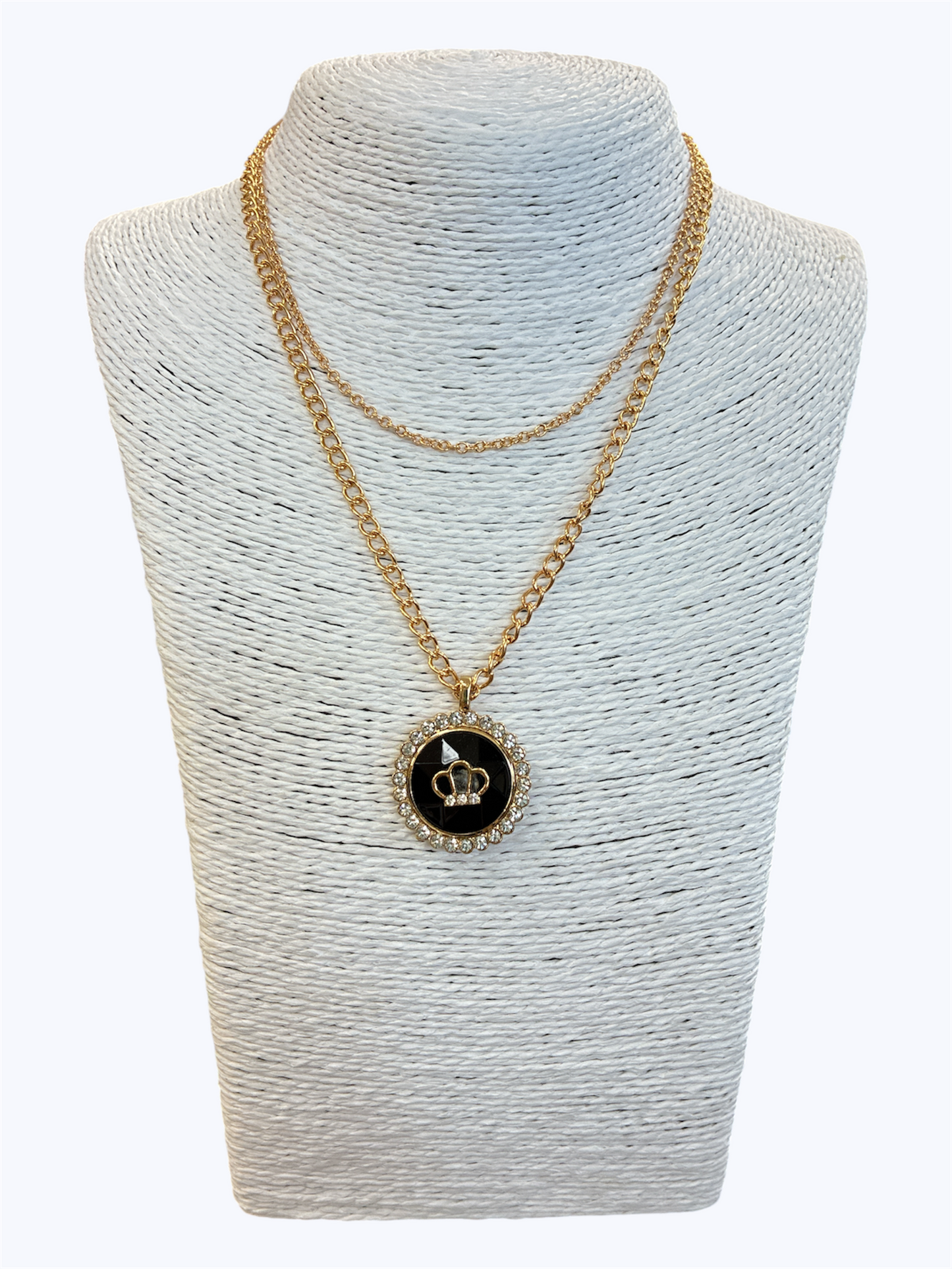 Layered Crystal crown necklace
