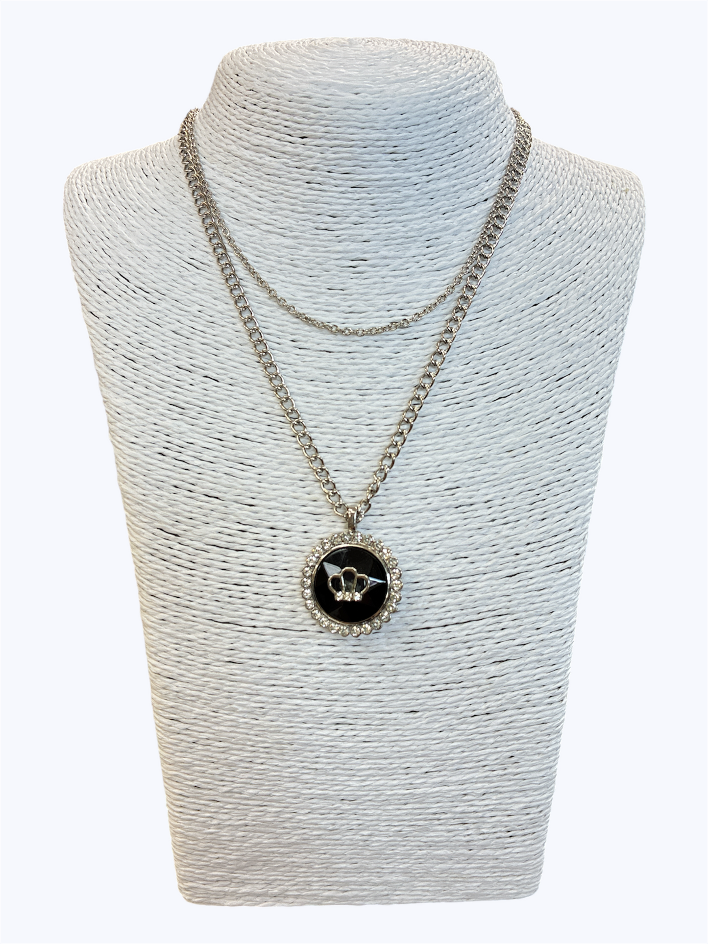 Layered Crystal crown necklace