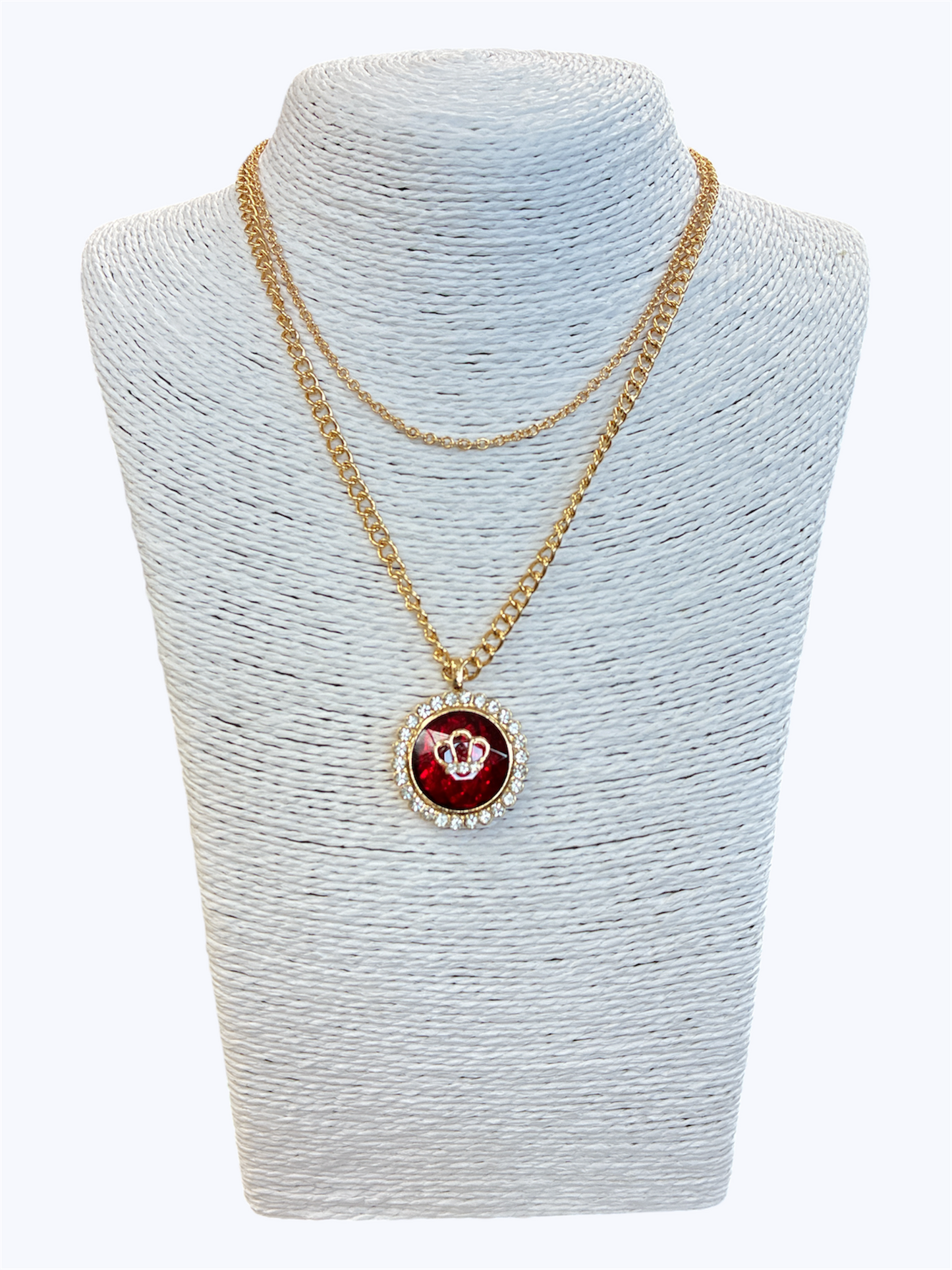 Layered Crystal crown necklace