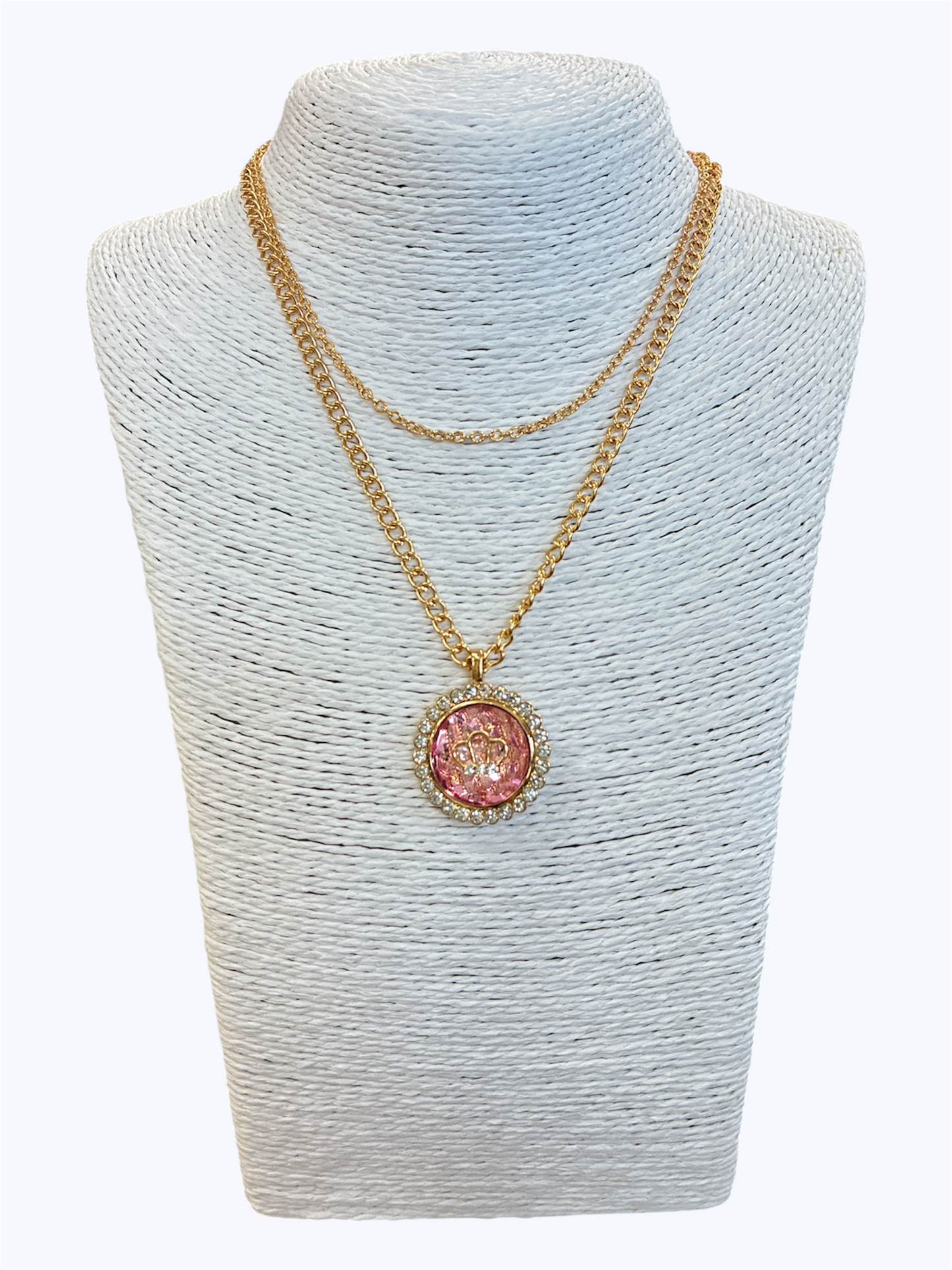 Layered Crystal crown necklace