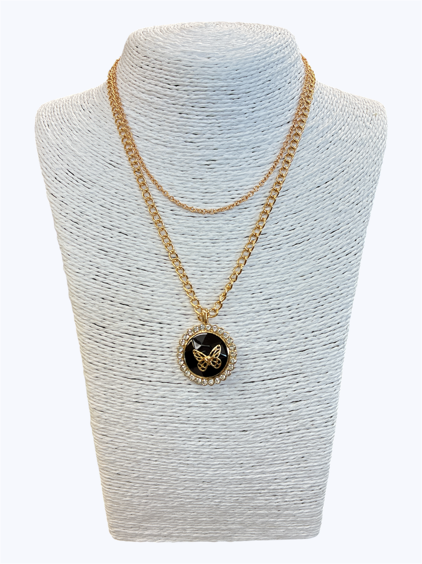 Layered Crystal Butterfly necklace