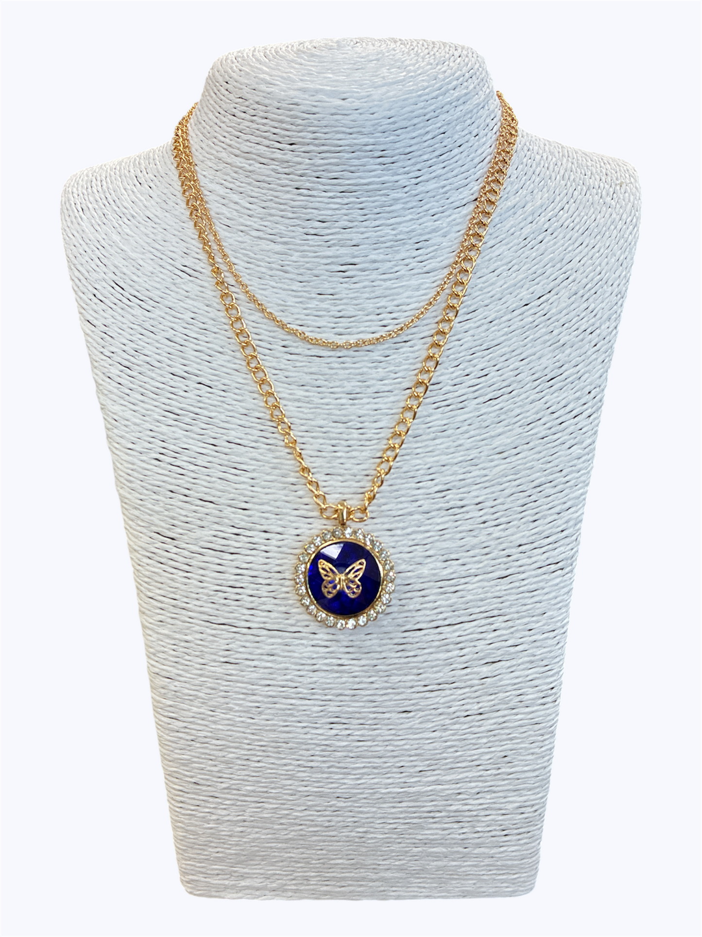 Layered Crystal Butterfly necklace