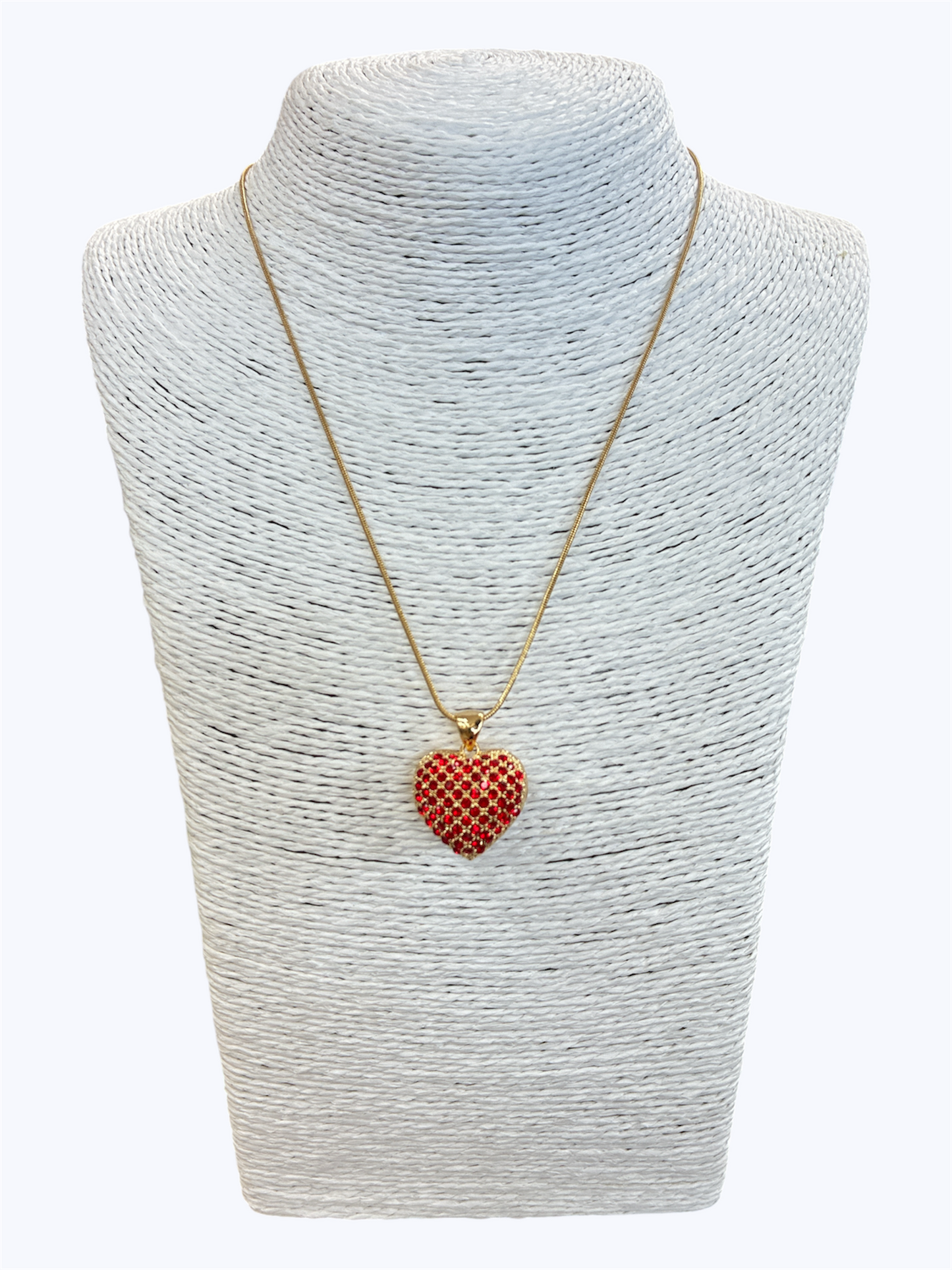 Red Heart Pave Necklace