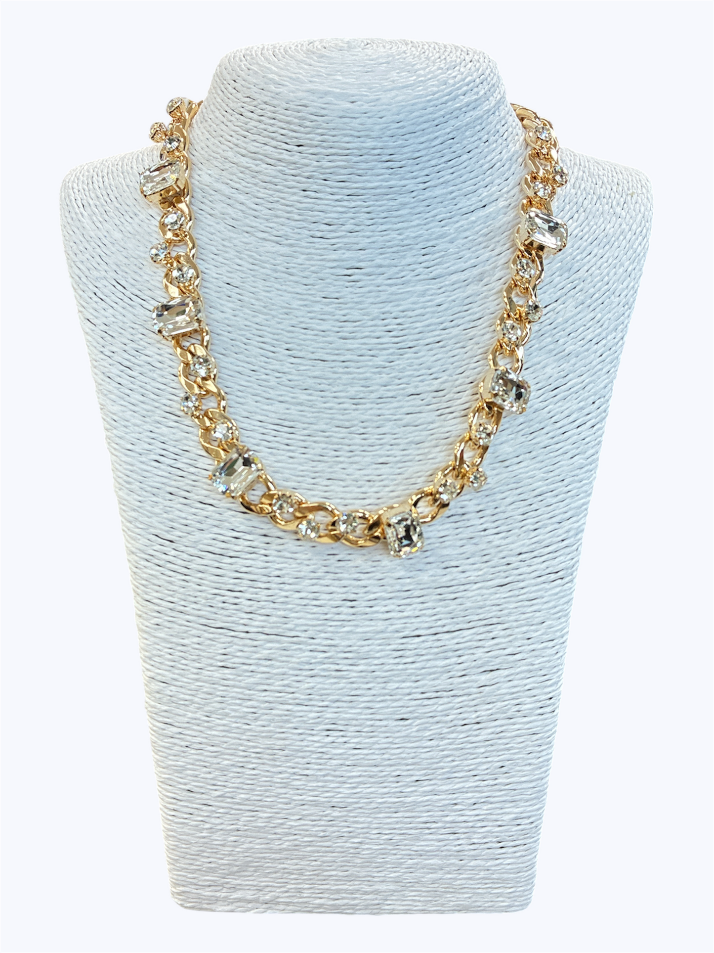 N3058|Rhinestones Deco Chain Necklace |KS7175