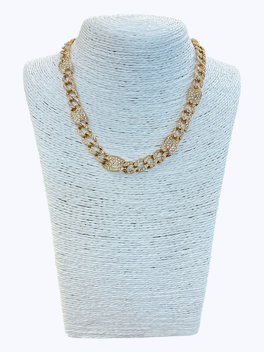N0456 |Rhinestones  Chain Necklace |KS5156