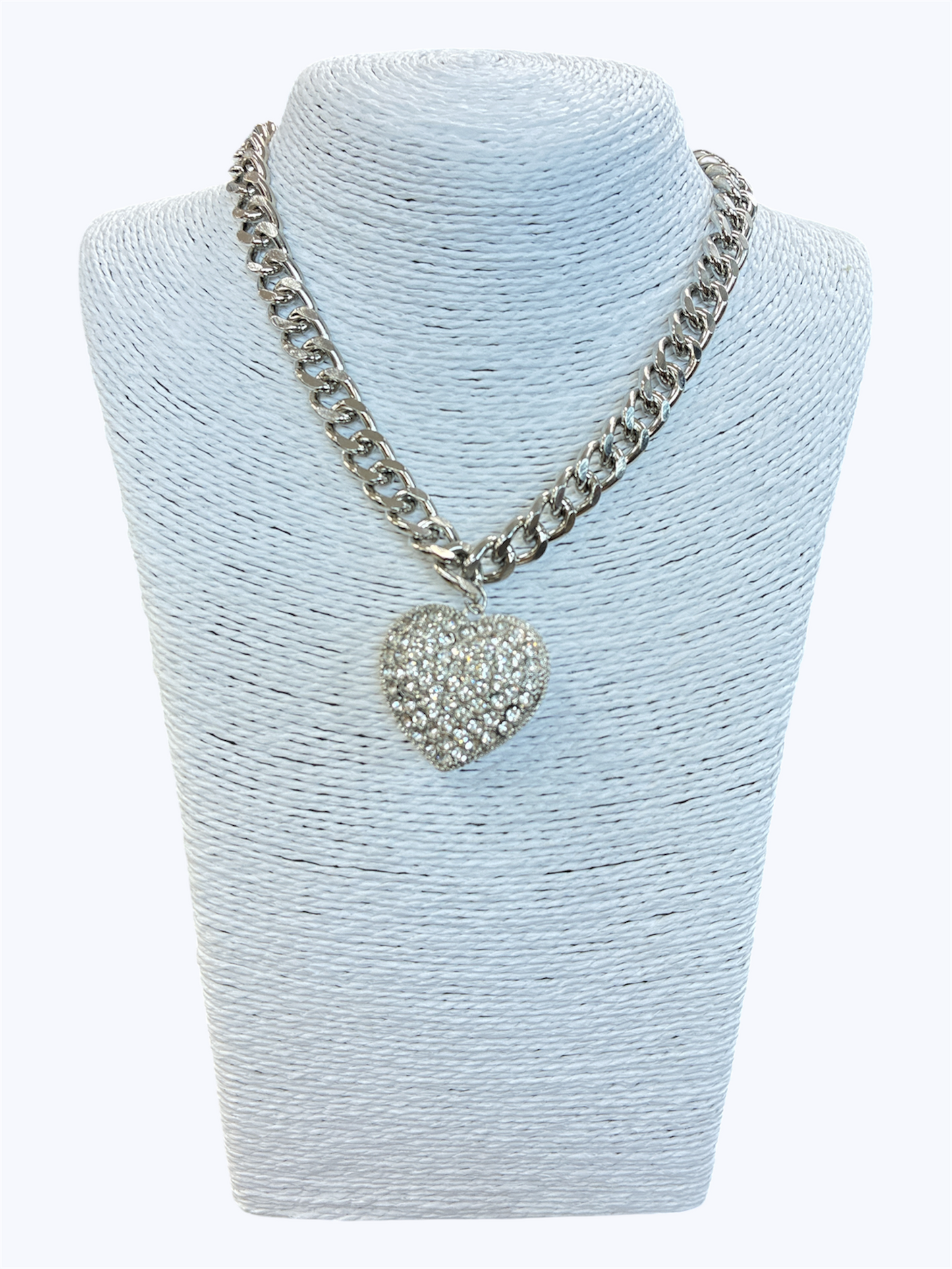N3231| Rhinestones Heart Shape Drop Dangle Pendant  necklace |KS5176